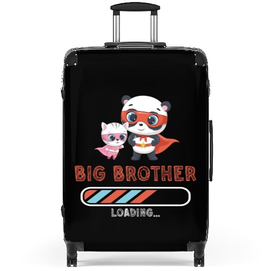 Big brother super hero panda cat Suitcases