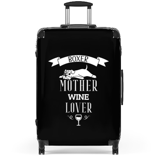 Boxer Dog Mother Wine Lover Suitcases