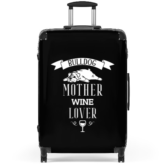English Bulldog Mother Wine Lover Suitcases