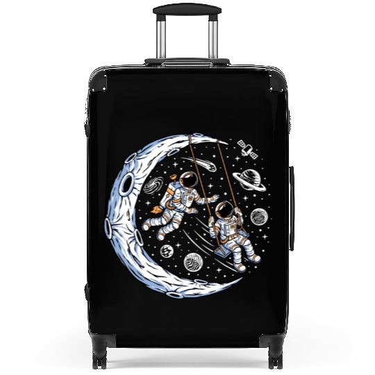 Astronauts on swing on moon Suitcases
