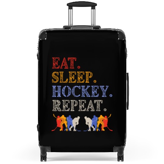 Eat Sleep Hockey Repeat, Hockey Players Suitcases