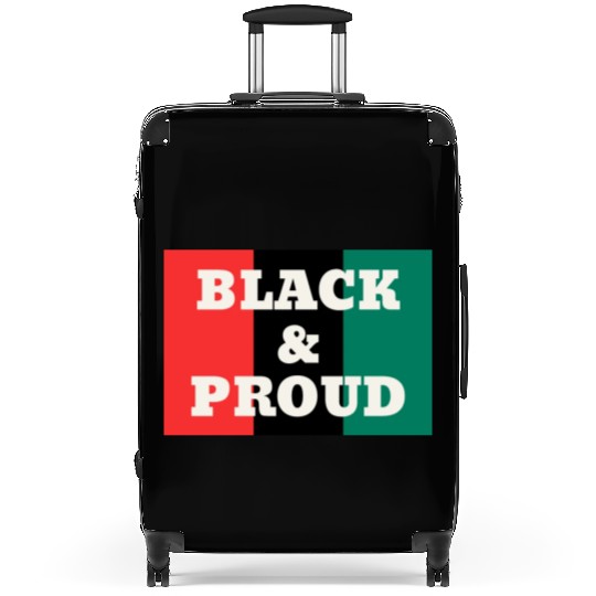 Black and Proud on a Red, Black, and Green Colors Suitcases