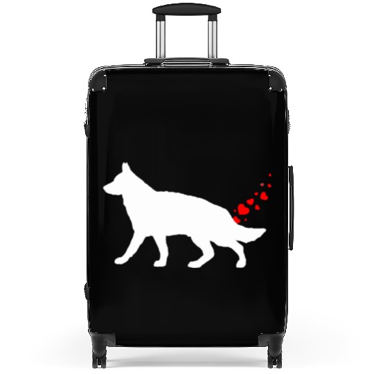 Valentines Day German Shepherd Owner Heart Dog Far Suitcases
