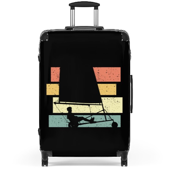 sand yachting retro vintage land sailing Suitcases