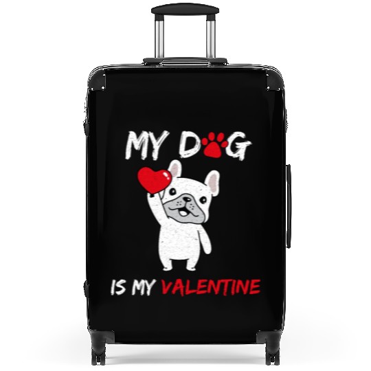 My Dog Is My Valentine Suitcases