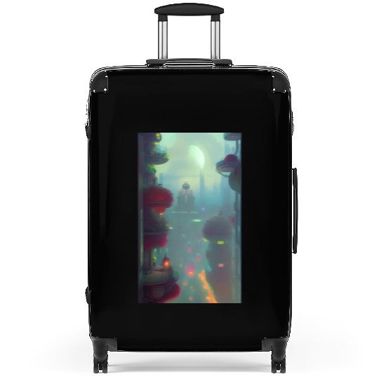 Neon Nights, Futuristic Lights Suitcases
