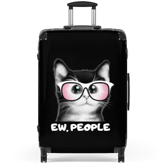 EW PEOPLE, Funny Cat Wearing Pink Sunglasses Suitcases