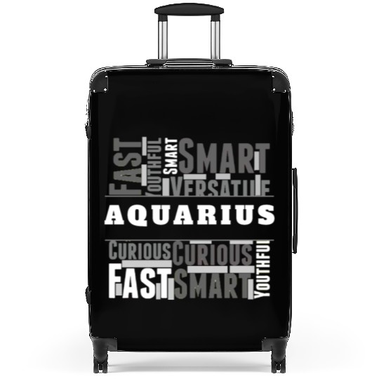 Aquarius Zodiac Star Sign Word Cloud Square Monoch Suitcases