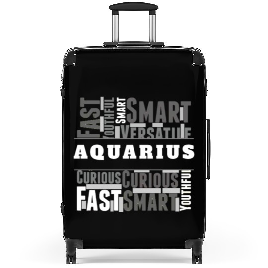 Aquarius Zodiac Star Sign Word Cloud Square Monoch Suitcases