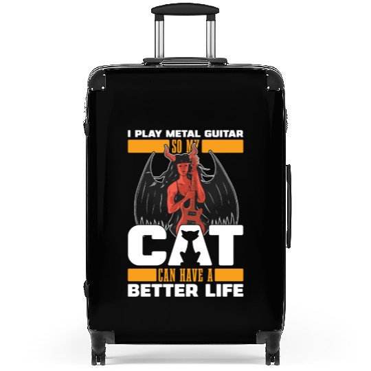 Metal Guitar Cat Suitcases
