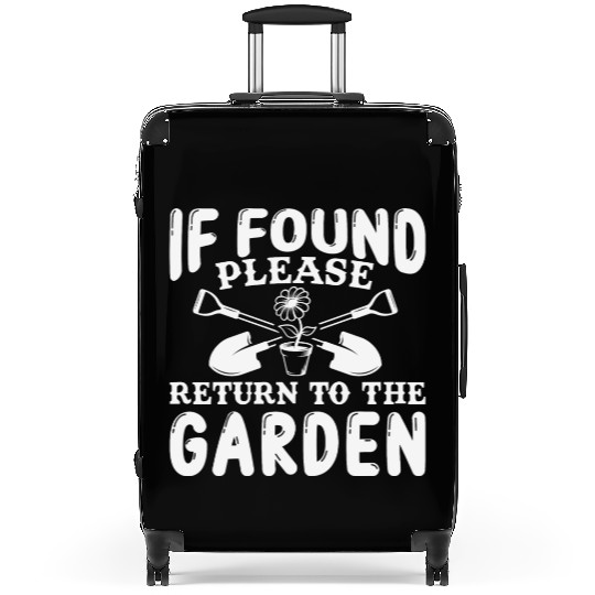Amateur Gardener In The Garden, Fruit And Suitcases