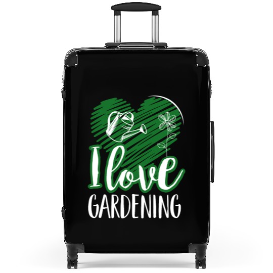 Amateur Gardener In The Garden, Fruit And Suitcases