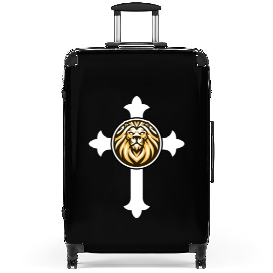 Lion Of Judah on the Cross Christian Logo Suitcases