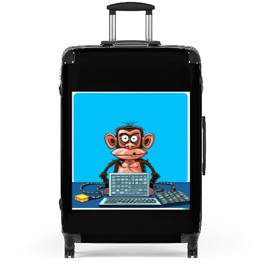 programmer monkey Suitcases