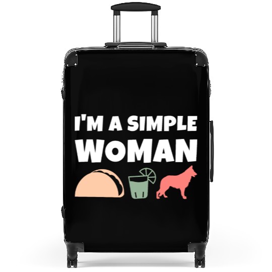 I'm A Simple Woman Tacos Tequila German Shepherd Suitcases