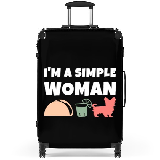 I'm A Simple Woman Tacos Tequila Yorkshire Terrier Suitcases