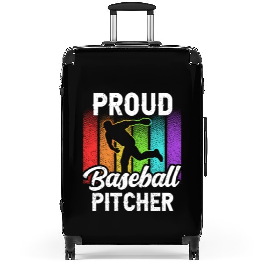 Proud Baseball Pitcher Sayings Player Hobby Suitcases