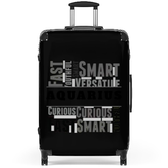 Aquarius Zodiac Star Sign Word Cloud Square Monoch Suitcases