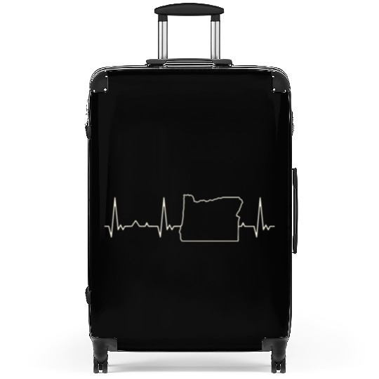 Oregon State USA. Heart. Love. EKG. Pulse. Beat. Suitcases