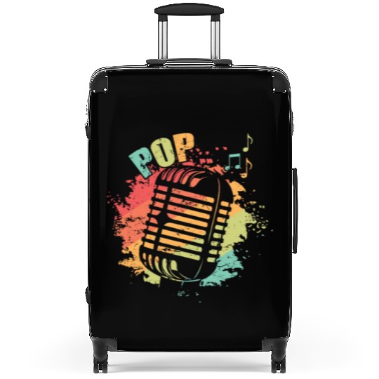 Microphone Pop Music R'n'B Singer Stars Suitcases