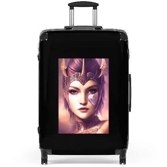 Warrior princess wearing gothic plate dark fantasy Suitcases