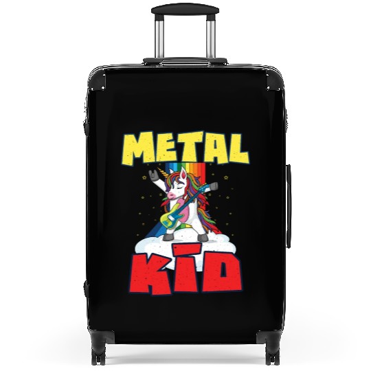 Rock Sign Guitar Unicorn Rainbow Metal Kid Music Suitcases