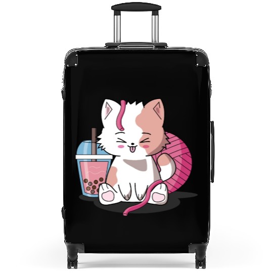 Chibi Boba Tea Cat Suitcases