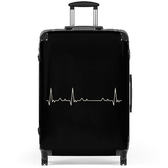 Nebraska State USA. Heart. Love. EKG. Pulse. Beat. Suitcases
