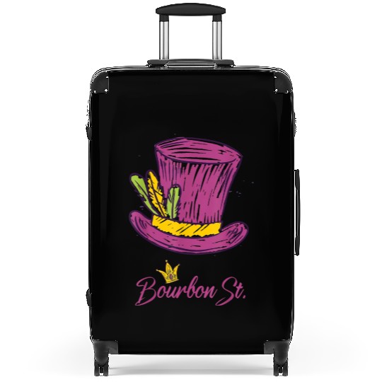 Bourbon Street Mardi Gras New Orleans French Quart Suitcases