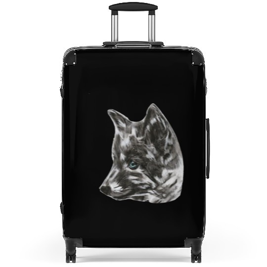 Sweet little fox portrait Suitcases