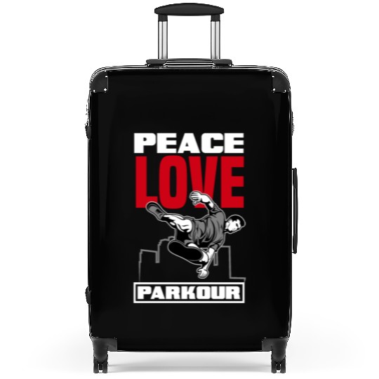 Peace Love Parkour Funny Parkour Free Running Gift Suitcases