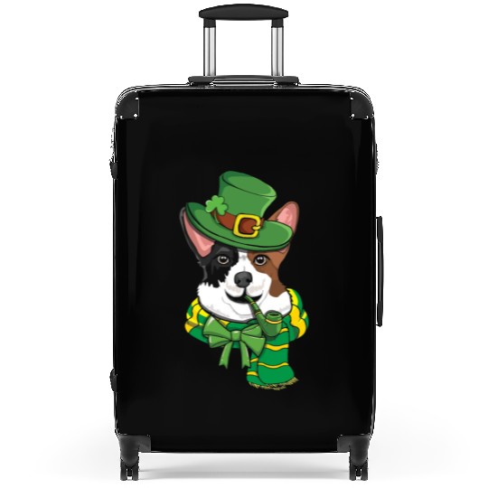 Cute Irish Corgi Happy Saint Patrick Day Suitcases