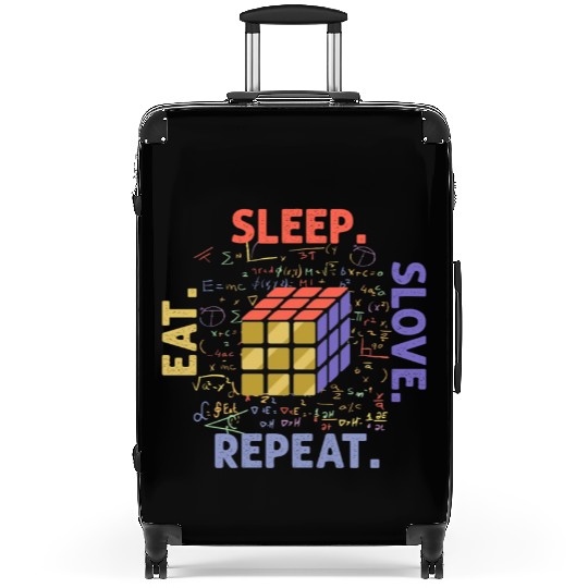 Eat Sleep Solve Repeat Math Speed Cubing Genie Suitcases