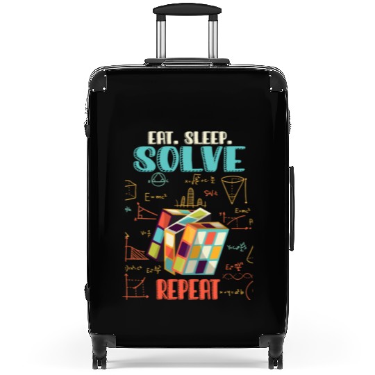 Eat Sleep Solve Repeat Math Speed Cubing Genie Suitcases