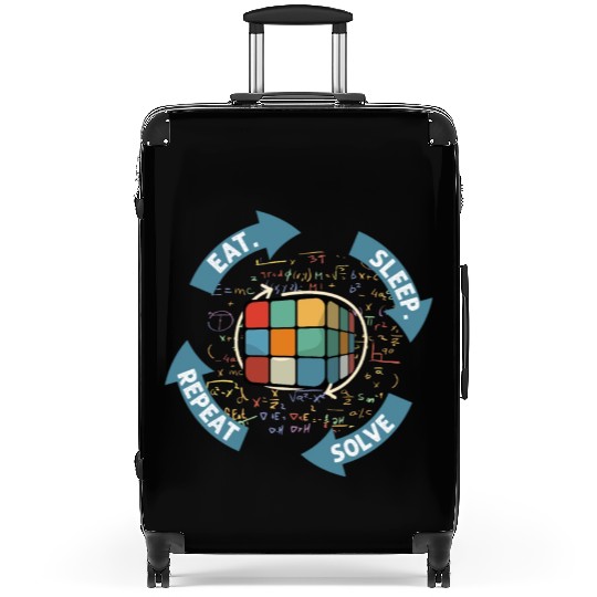 Eat Sleep Solve Repeat Math Speed Cubing Genie Suitcases