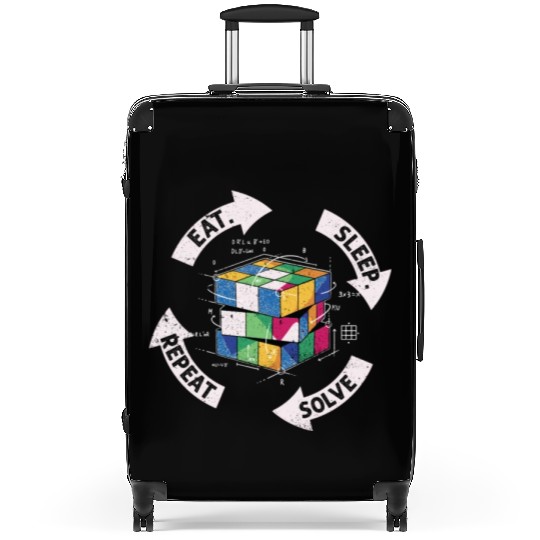 Eat Sleep Solve Repeat Math Speed Cubing Genie Suitcases