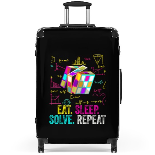 Eat Sleep Solve Repeat Math Speed Cubing Genie Suitcases
