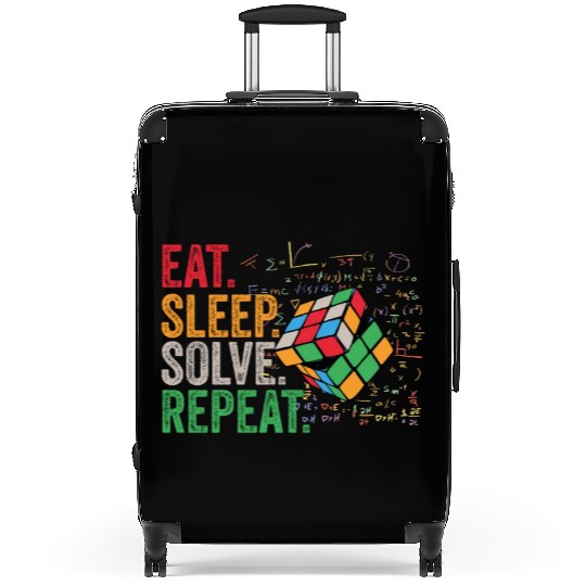 Eat Sleep Solve Repeat Math Speed Cubing Genie Suitcases