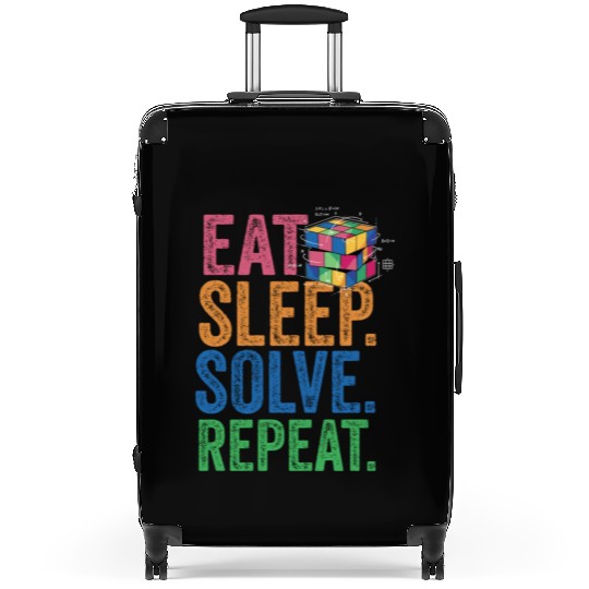 Eat Sleep Solve Repeat Math Speed Cubing Genie Suitcases