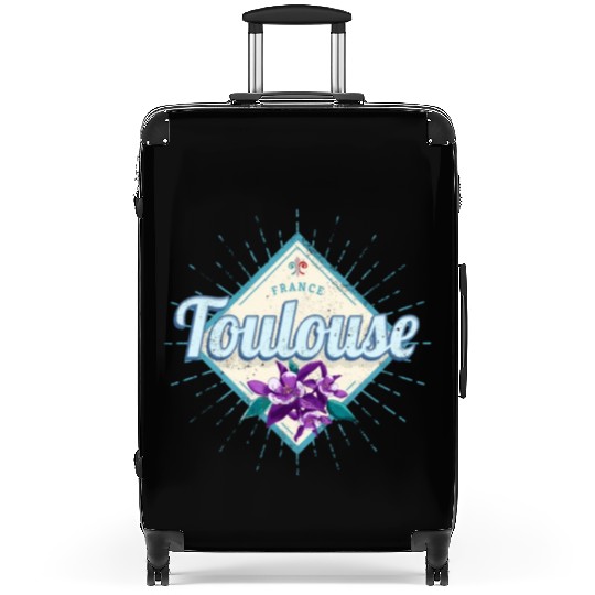 Toulouse City France Retro Violets Vintage Suitcases