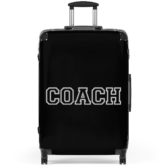 Retro Coach Monogram Design on Apparel Suitcases