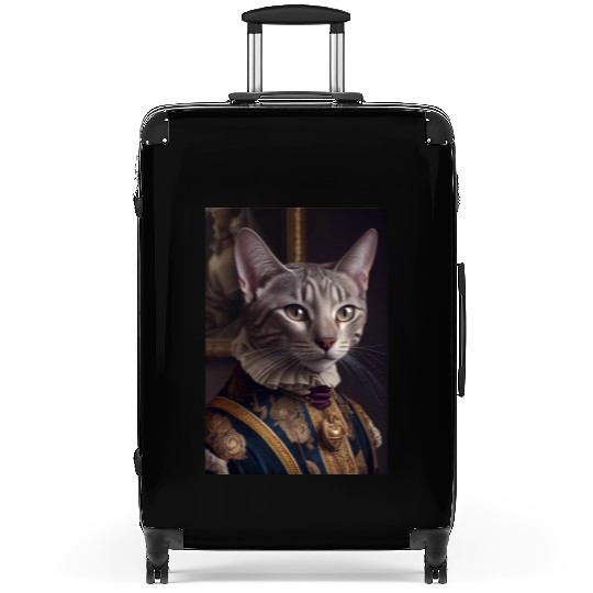 Egyptian Mau Cat Breed Portrait Royal Renaissance Suitcases