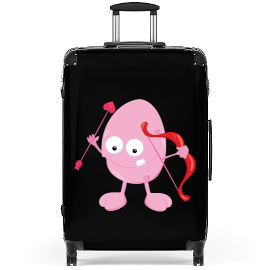 Kids Valentines Day Valentine Light Pink Monster Suitcases