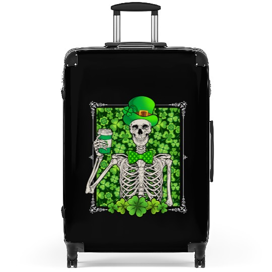 St Patrick's Day Skeleton Shamrock Lucky Suitcases