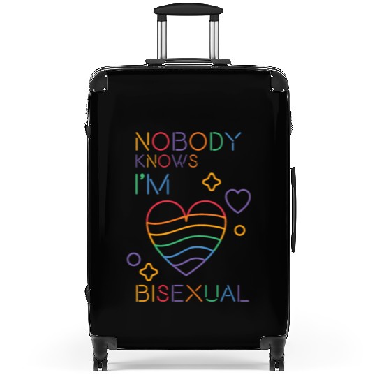 Nobody Knows I'm Bisexual LGBT Rainbow Pride Color Suitcases