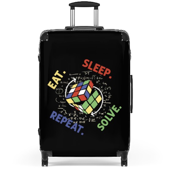 Eat Sleep Solve Repeat Math Speed Cubing Genie Suitcases