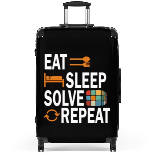 Eat Sleep Solve Repeat Math Speed Cubing Genie Suitcases