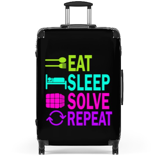 Eat Sleep Solve Repeat Math Speed Cubing Genie Suitcases