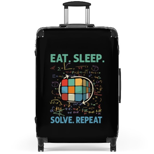 Eat Sleep Solve Repeat Math Speed Cubing Genie Suitcases
