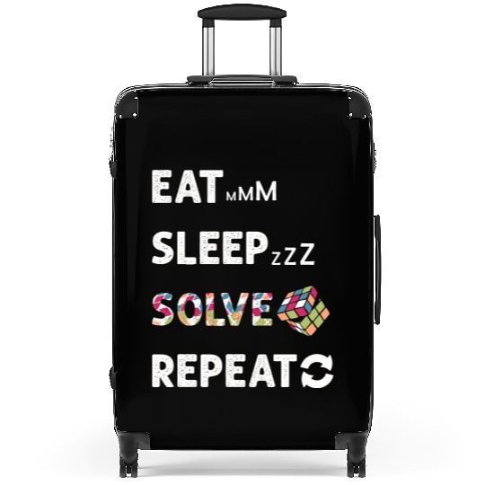 Eat Sleep Solve Repeat Math Speed Cubing Genie Suitcases